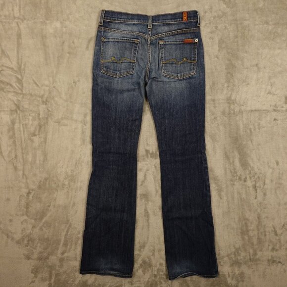 7 for all mankind jeans mid rise bootcut women's 27 blue denim - Picture 10 of 15